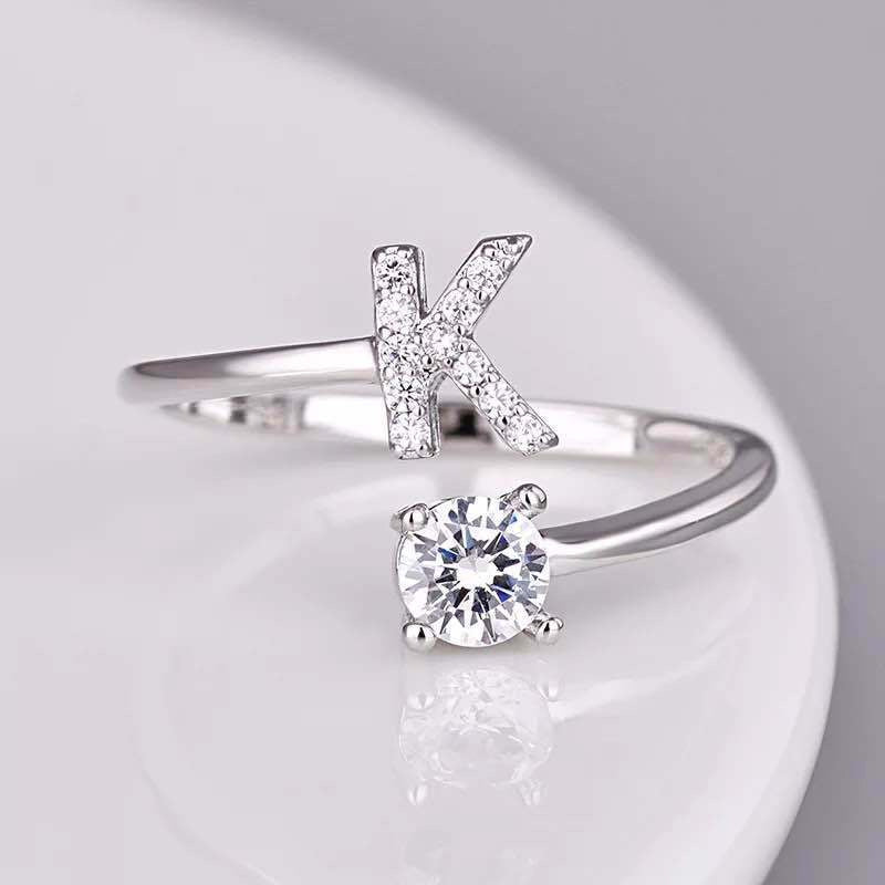 Lila | Adjustable Initial Letter Ring