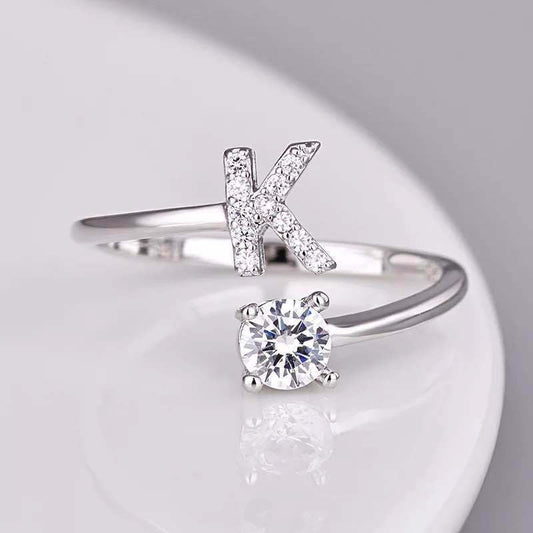 Lila | Adjustable Initial Letter Ring