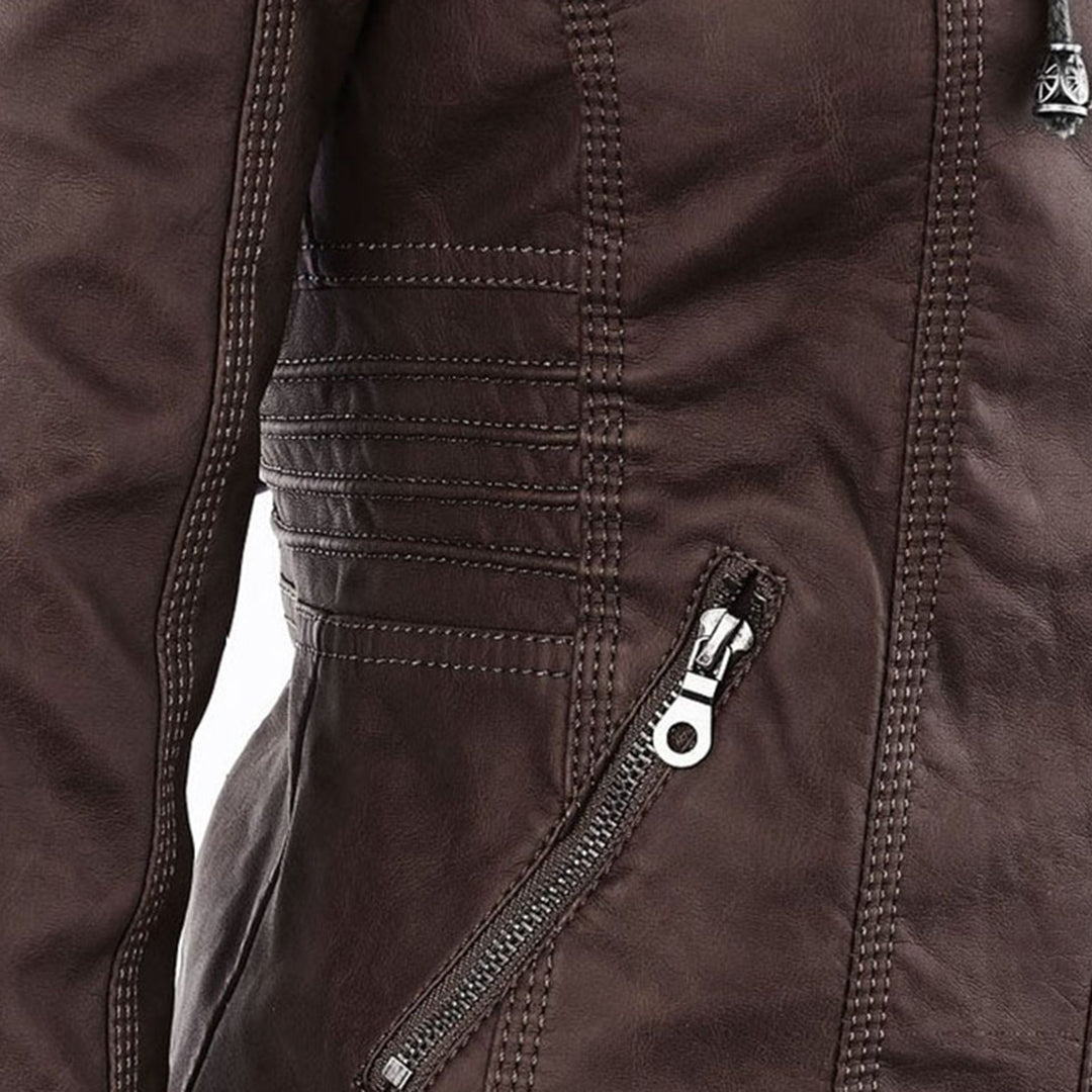 Eliana™ - Vegan Leather Winter Jacket