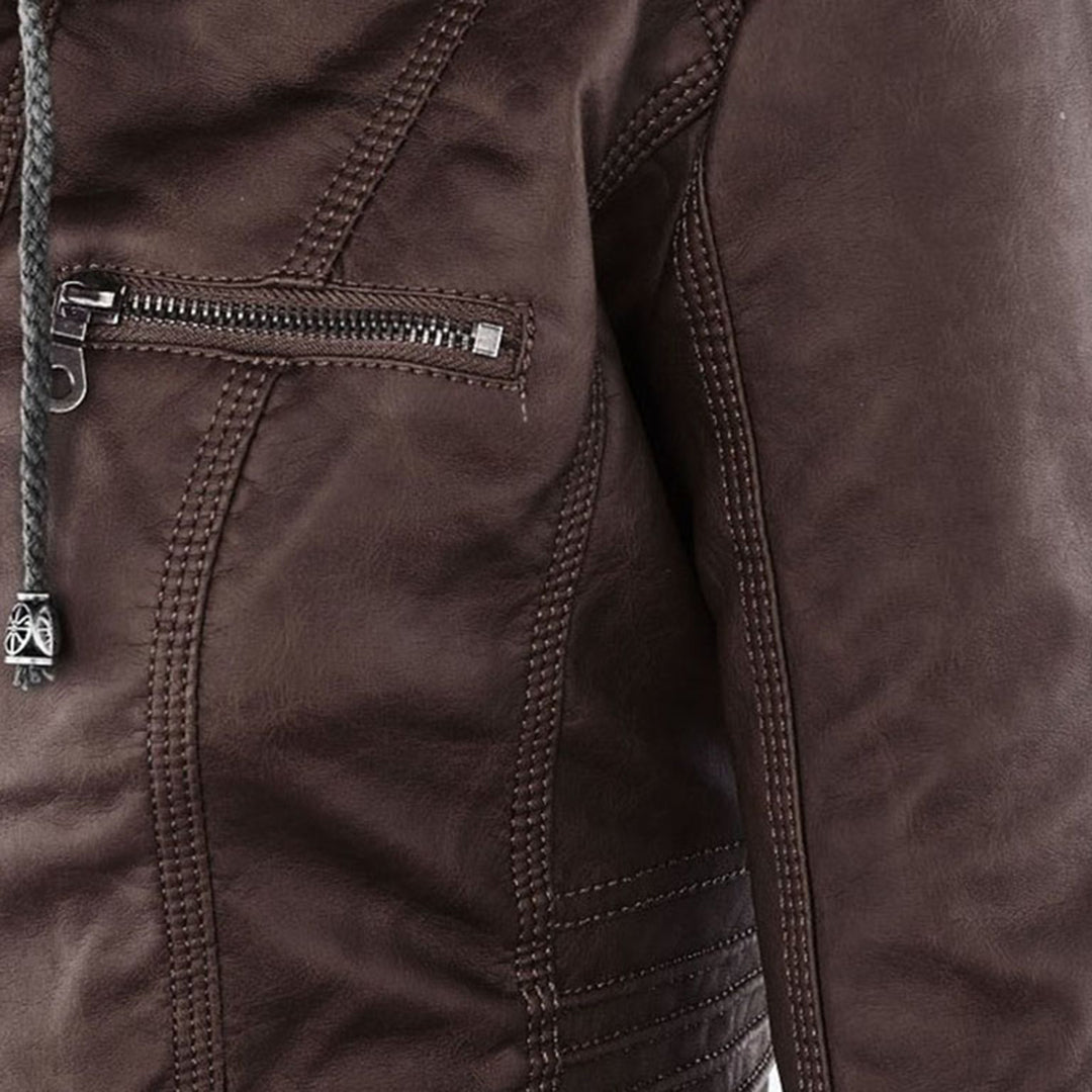 Eliana™ - Vegan Leather Winter Jacket