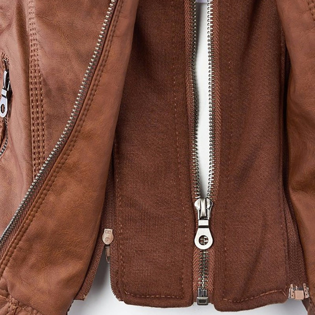 Eliana™ - Vegan Leather Winter Jacket