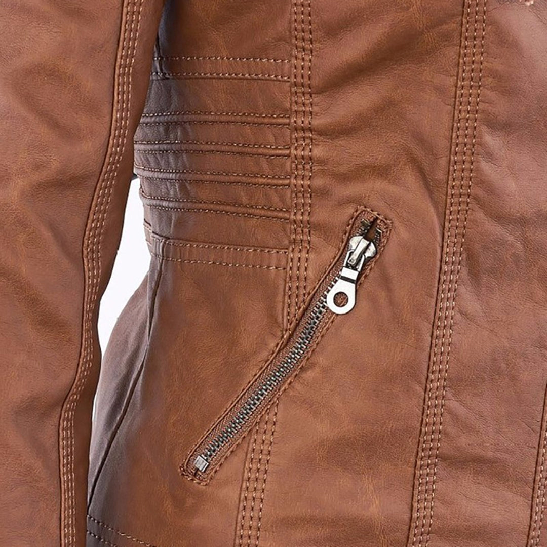 Eliana™ - Vegan Leather Winter Jacket