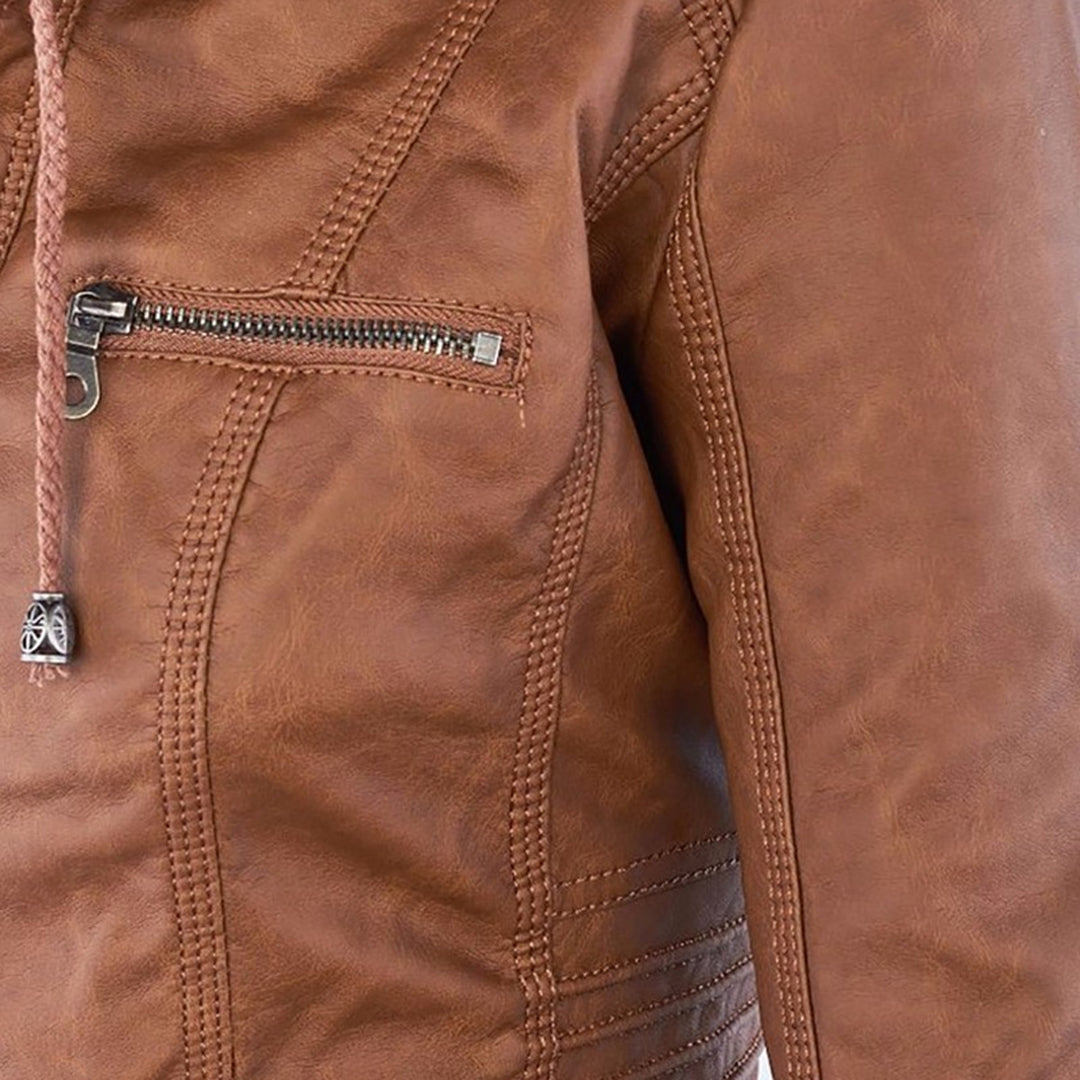 Eliana™ - Vegan Leather Winter Jacket