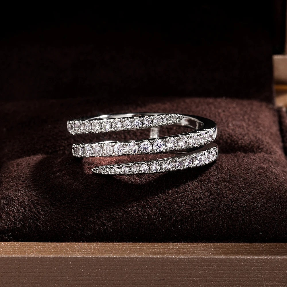 Brianna | Elegant Spiral Pave Ring