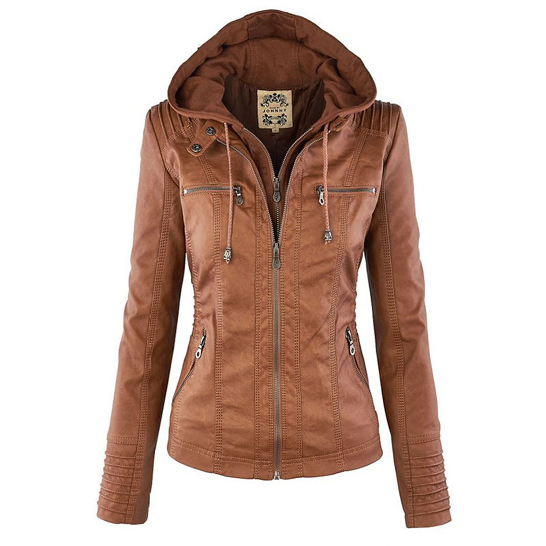 Eliana™ - Vegan Leather Winter Jacket